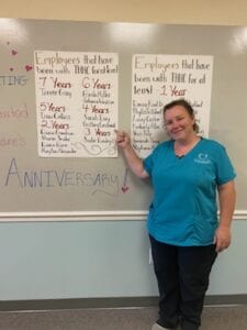 Caregiver, Brittany, celebrating 4 years of service